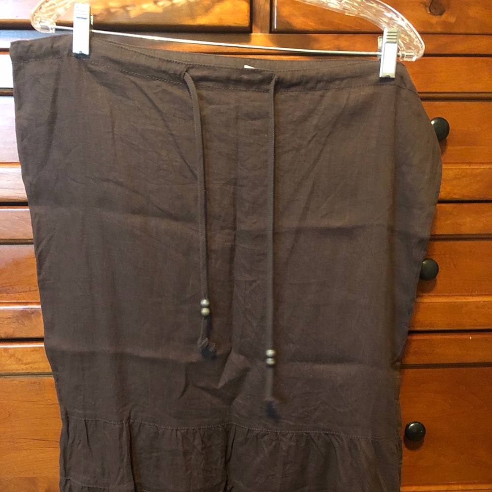 3/4 length linen and drawstring skirt by M…